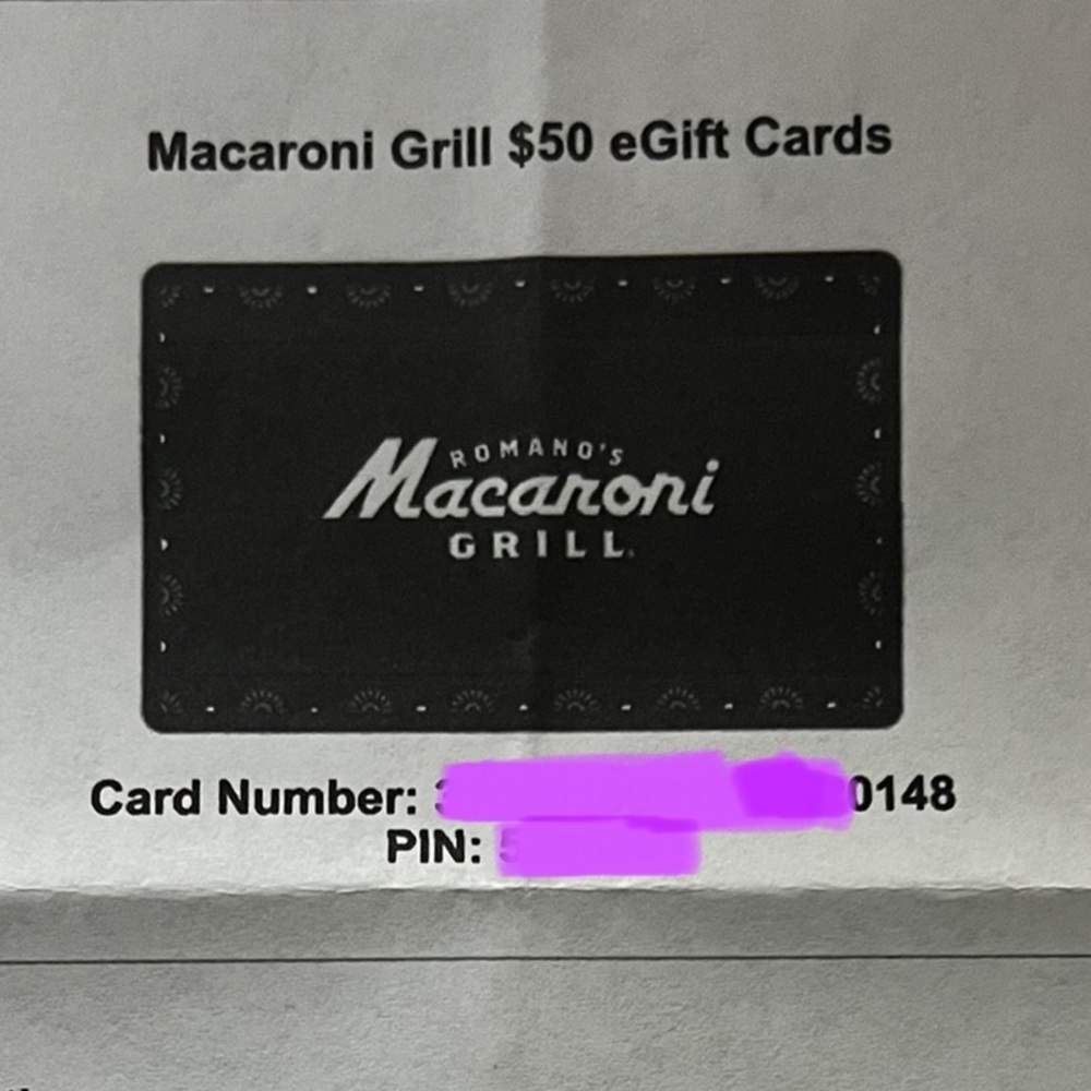 $30 for a $50 Macaroni Grill Gift Card